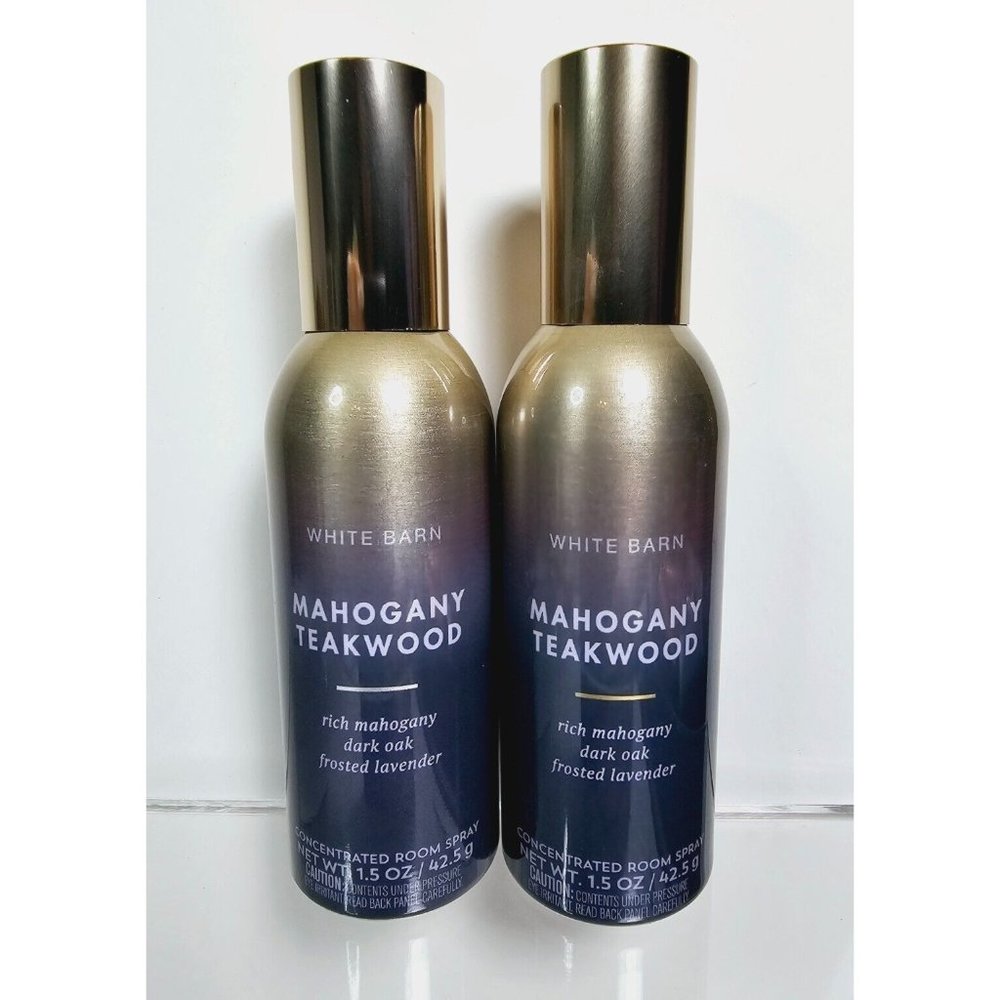 2 MAHOGANY TEAKWOOD Bath Body Works Concentrated Room Spray 1.5oz NEW